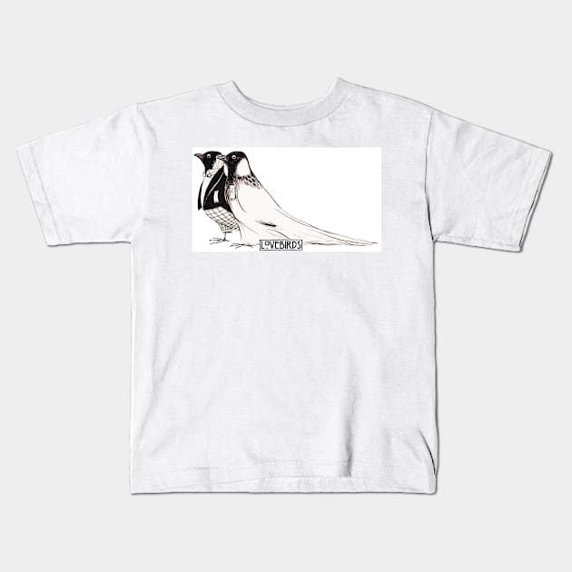 Love Birds Kids T-Shirt by alexp01